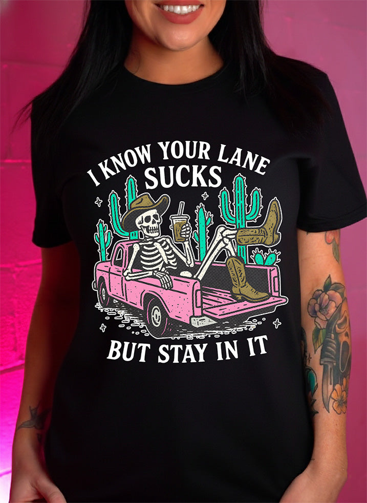 Lane Logic: The "Stay In It" Skeleton - DTF Transfer