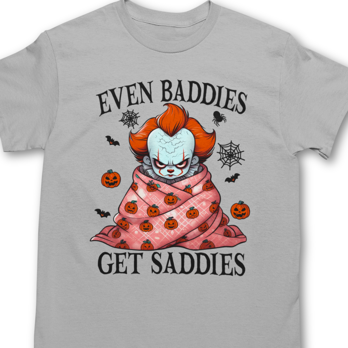 Even Baddies Get Saddies Halloween Shirt - Unisex Spooky Season T-Shirt for Men or Women