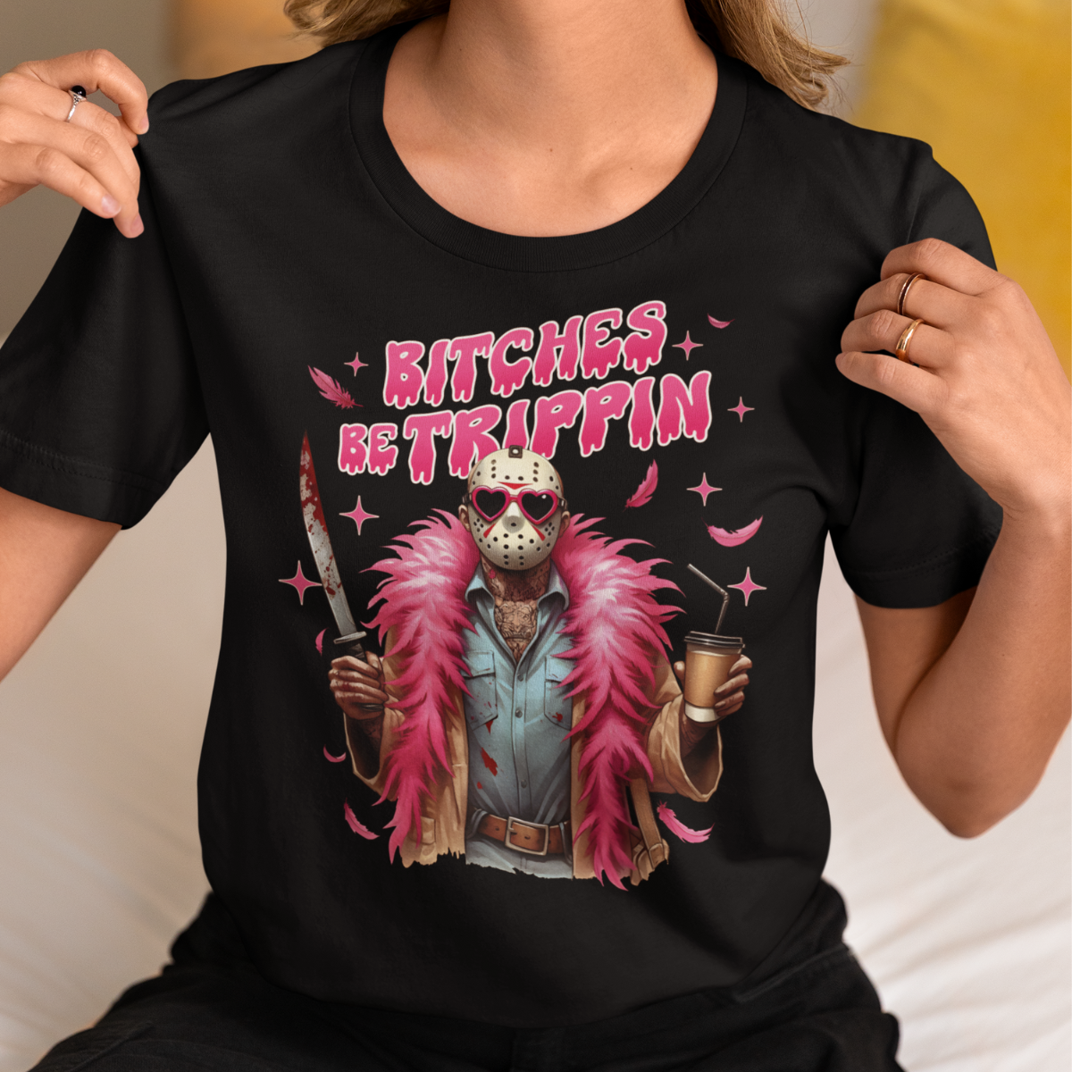 Michael and Jason Halloween Shirts - Just The Tip I Promise & Bi***es Be Trippin