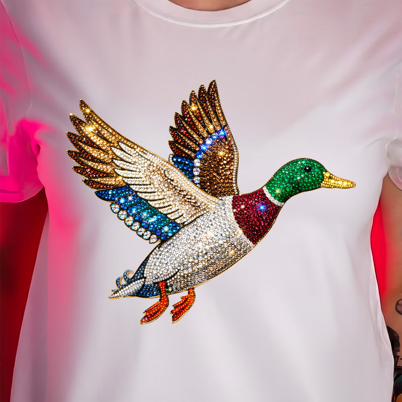Faux Rhinestone Mallard Duck - DTF Transfer
