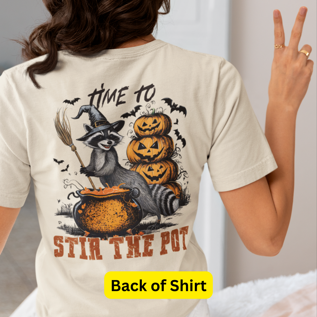 Time To Stir The Pot Halloween Shirt - Unisex Spooky Season Raccoon Halloween T-Shirt