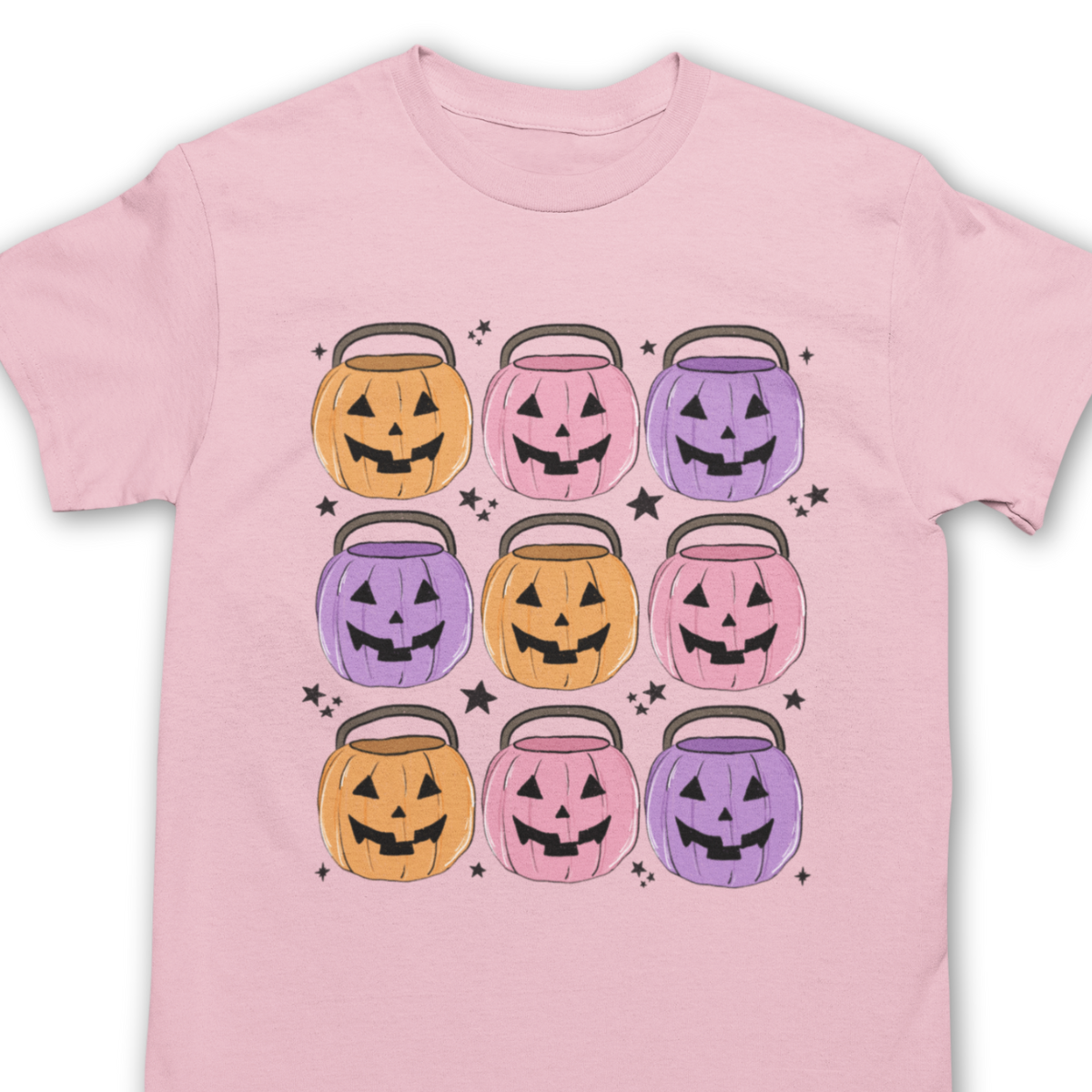 Candy Crew Pastel Halloween Shirt - Unisex Pumpkin Buckets Trick or Treat T-Shirts for Men or Women