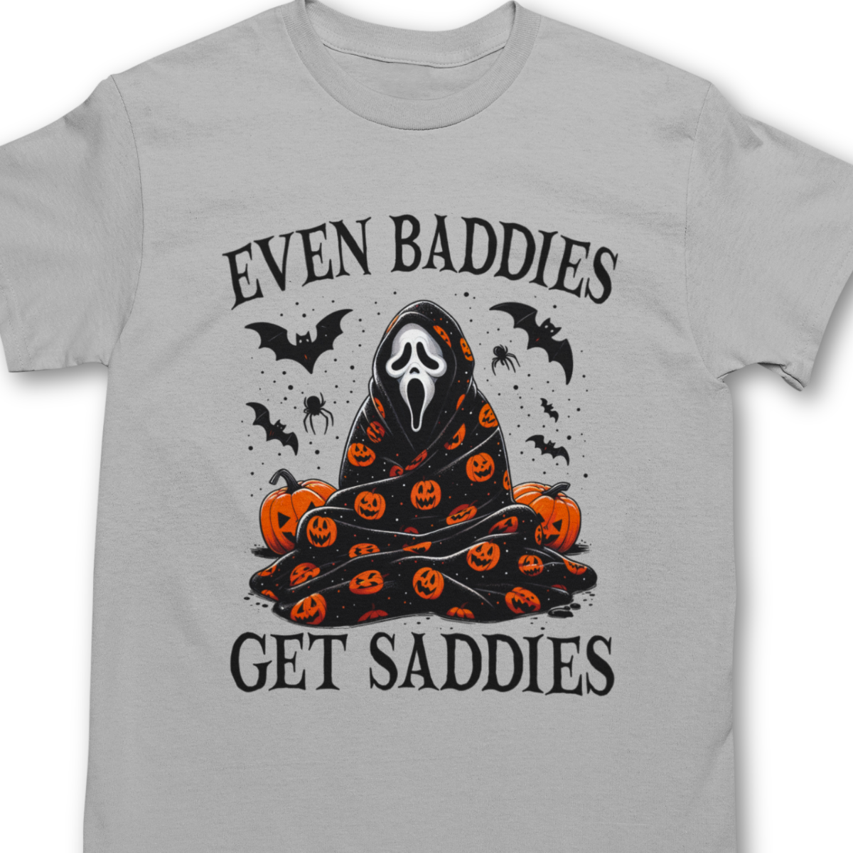 Even Baddies Get Saddies Halloween Shirt - Unisex Spooky Season T-Shirt for Men or Women