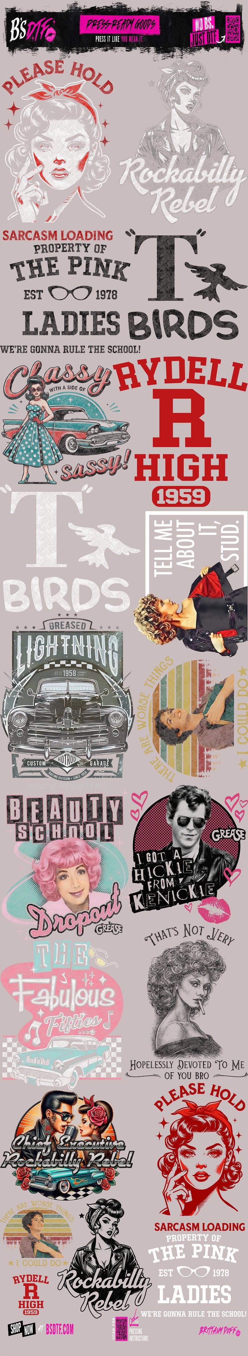 50's Nostalgia, Grease Inspired - Gang Sheet