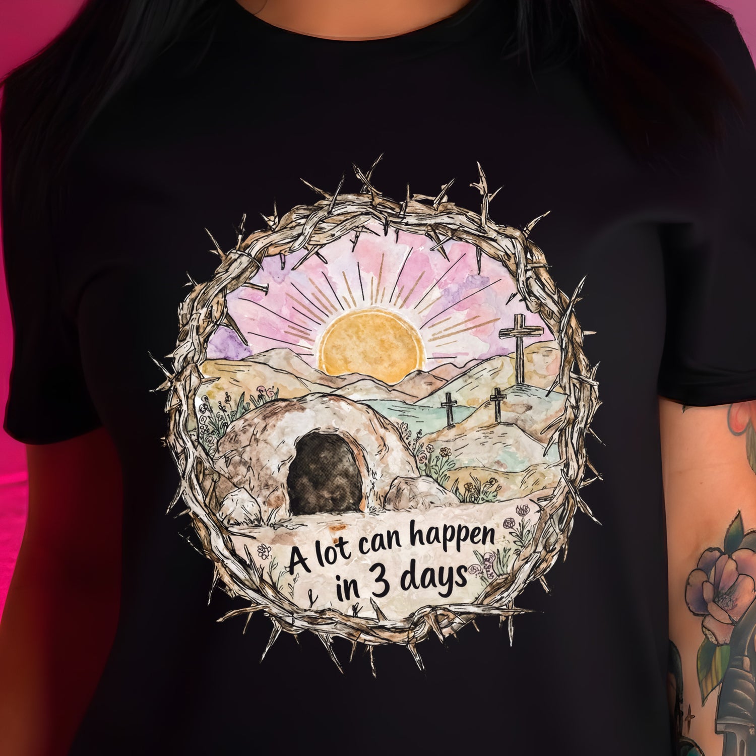 Watercolor - A Lot Can Happen In 3 Days - DTF Transfer