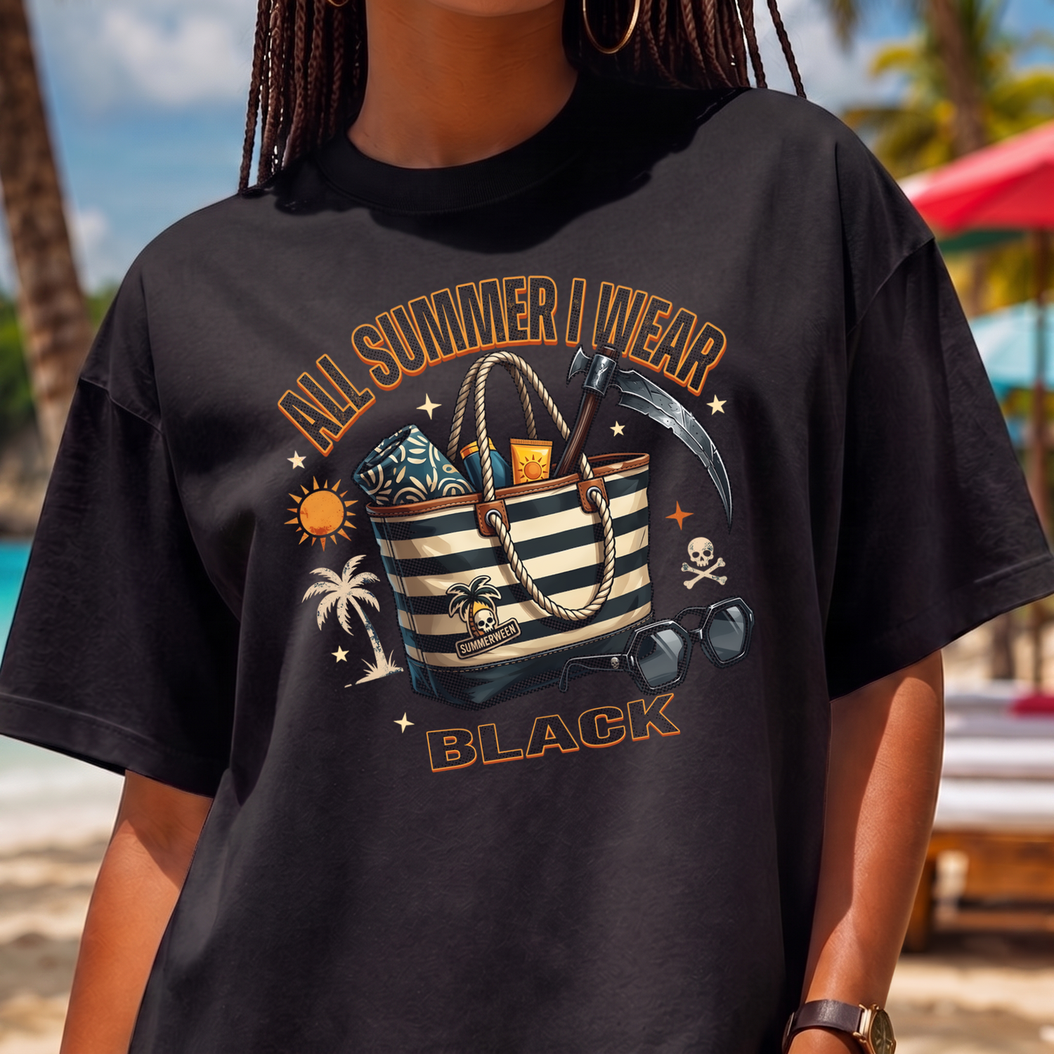 All Summer I Wear Black Summerween - DTF Transfer