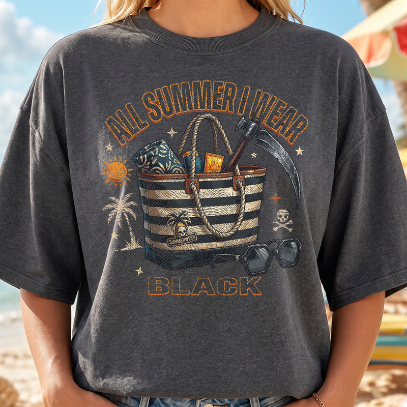 All Summer I Wear Black Summerween - DTF Transfer