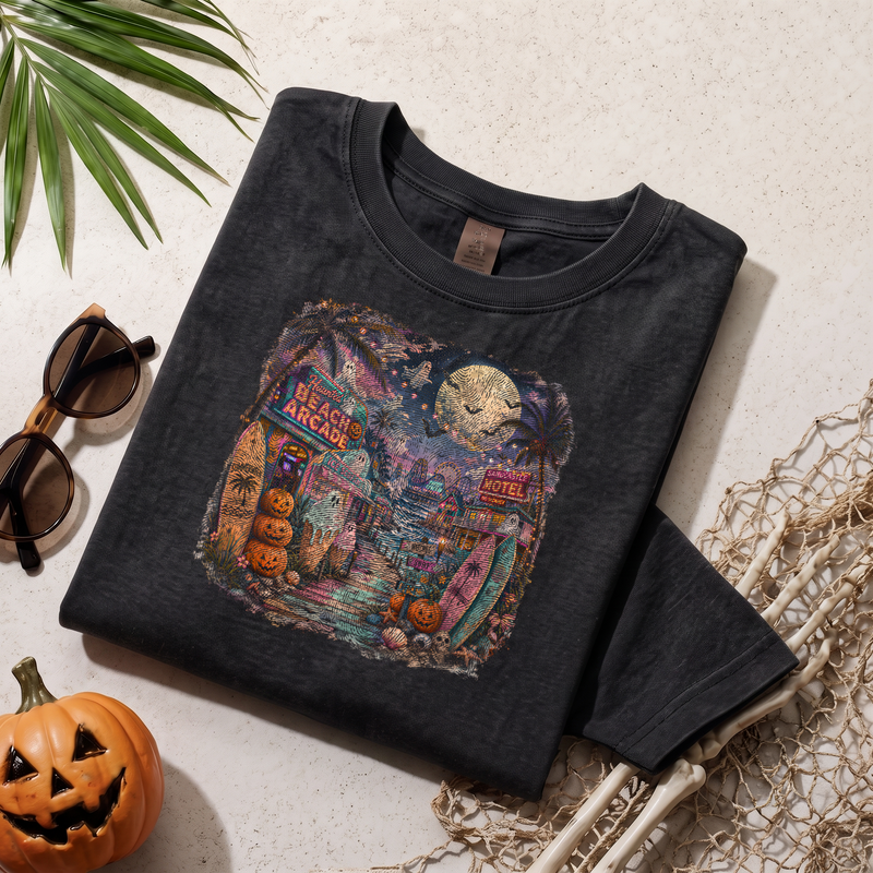 Haunted Beach Arcade Vintage Summerween - DTF Transfer