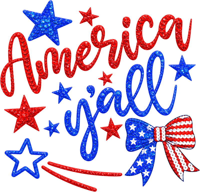 America Y'all Faux-Sequin - DTF Transfer