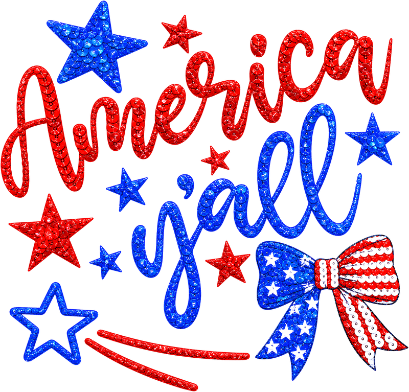 America Y'all Faux-Sequin - DTF Transfer