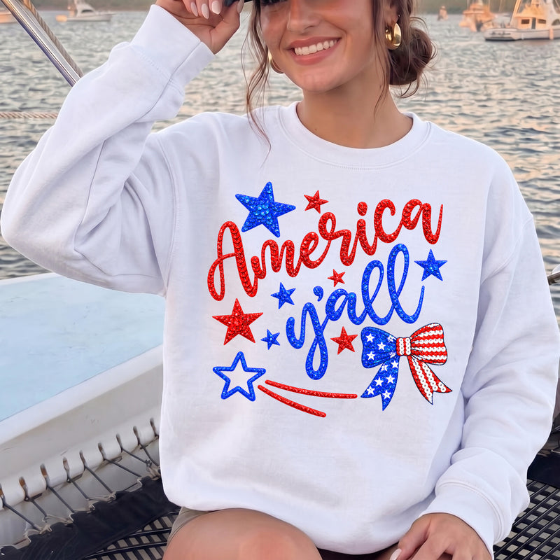 America Y'all Faux-Sequin - DTF Transfer
