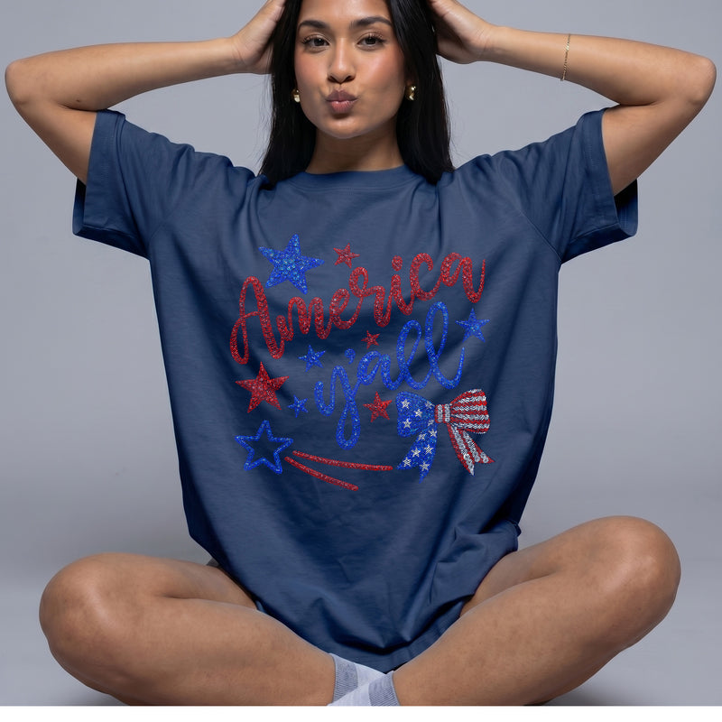 America Y'all Faux-Sequin - DTF Transfer