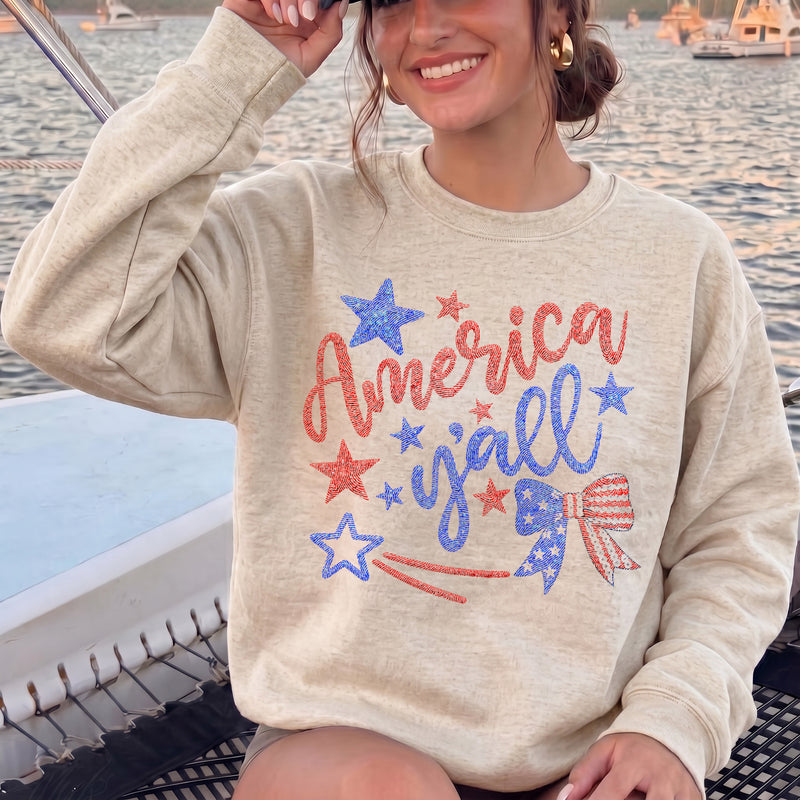 America Y'all Faux-Sequin - DTF Transfer