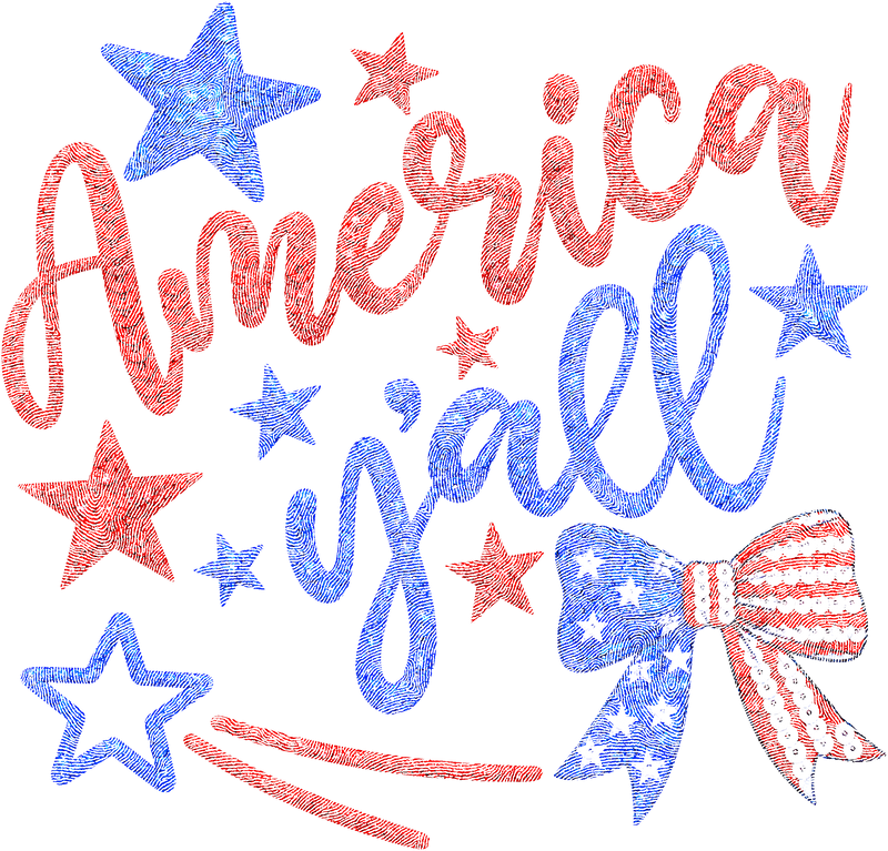 America Y'all Faux-Sequin - DTF Transfer