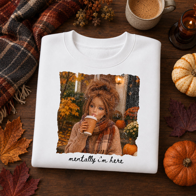 Mentally I'm Here Brunette Doll - DTF Transfer