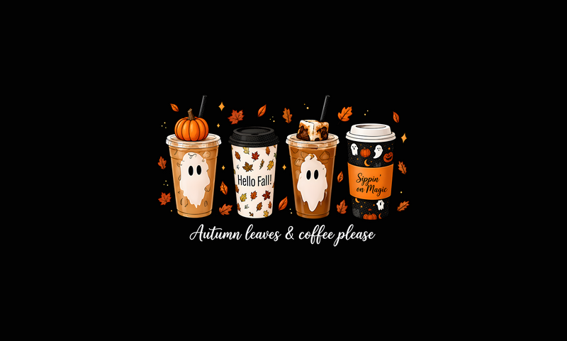 Spooky Coffee Lineup DTF Transfer