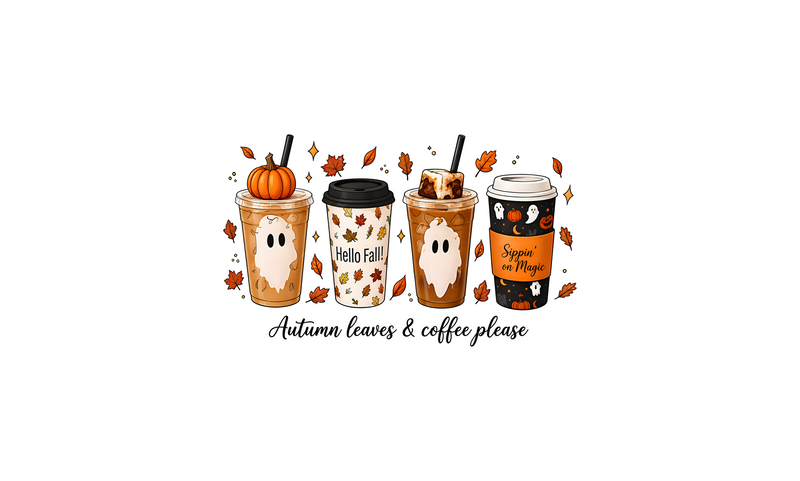 Spooky Coffee Lineup DTF Transfer