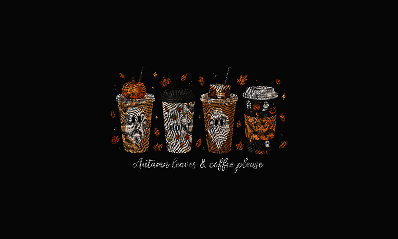 Spooky Coffee Lineup DTF Transfer