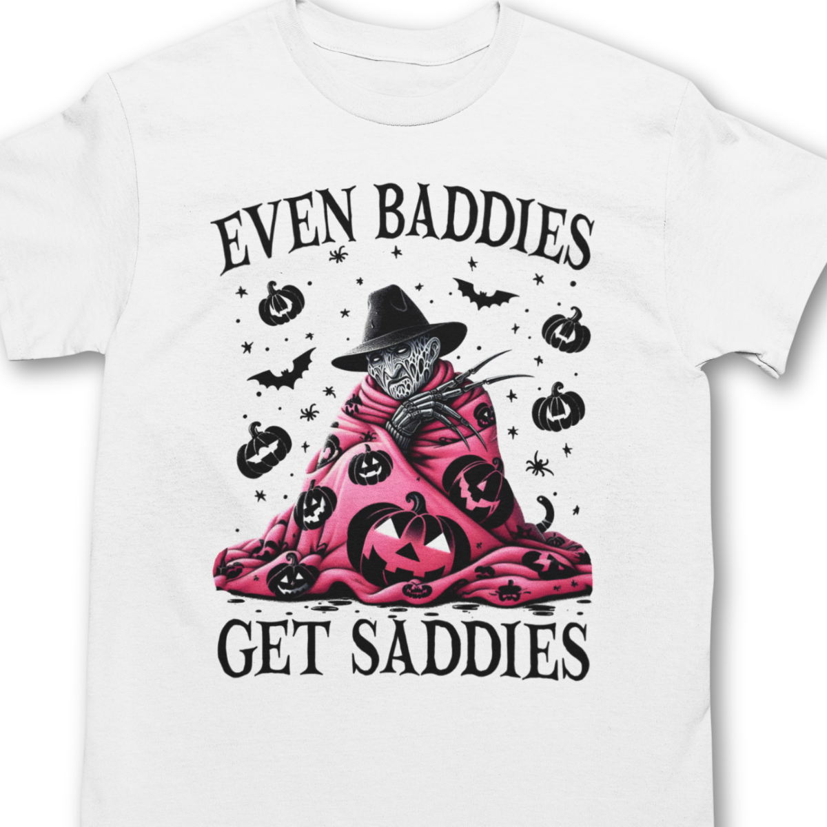 Even Baddies Get Saddies Halloween Shirt - Unisex Spooky Season T-Shirt for Men or Women