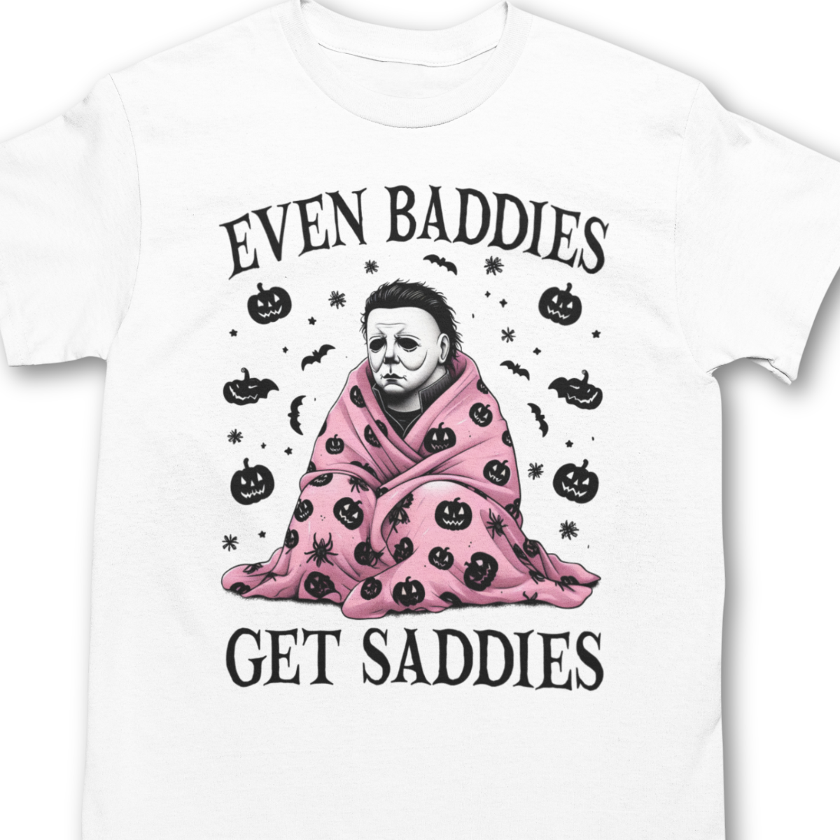 Even Baddies Get Saddies Halloween Shirt - Unisex Spooky Season T-Shirt for Men or Women