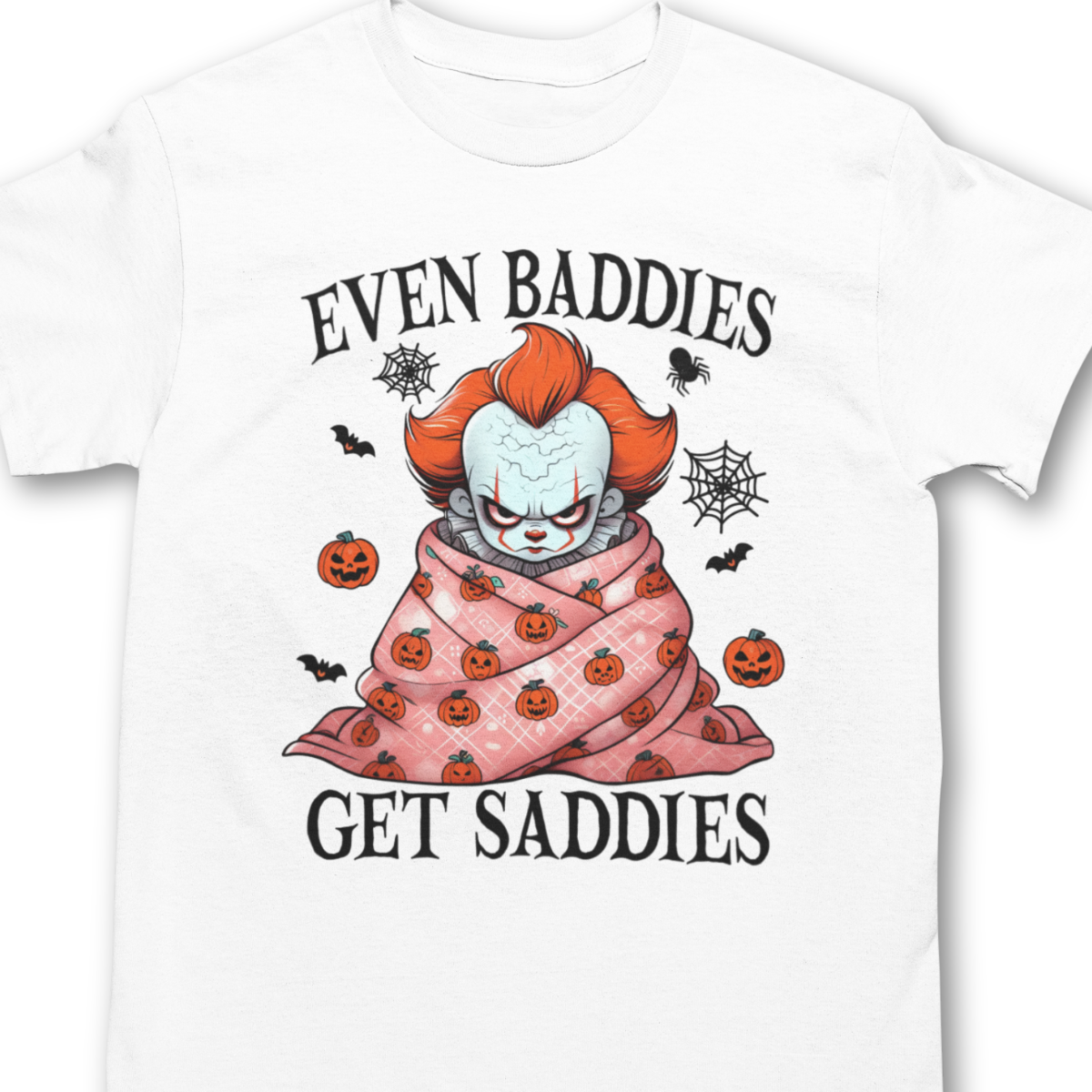 Even Baddies Get Saddies Halloween Shirt - Unisex Spooky Season T-Shirt for Men or Women