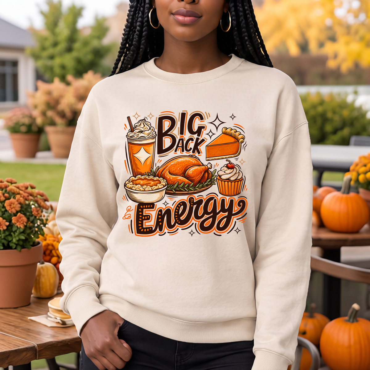 Big Back Energy - Funny Thanksgiving Feast DTF Transfer