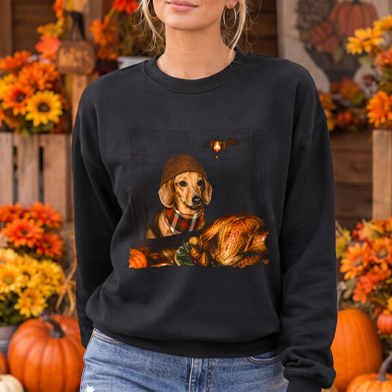 Cozy Doxie & Roasted Turkey DTF Transfer