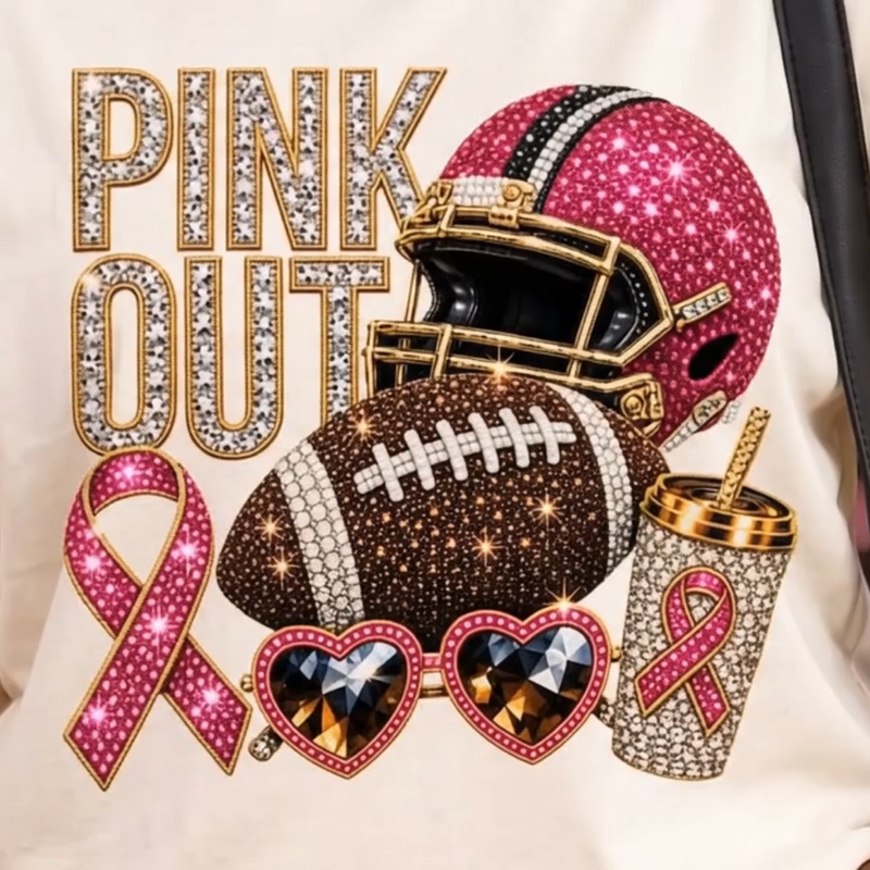 Sparkle Helmet, Ribbon & Tumbler DTF Transfer
