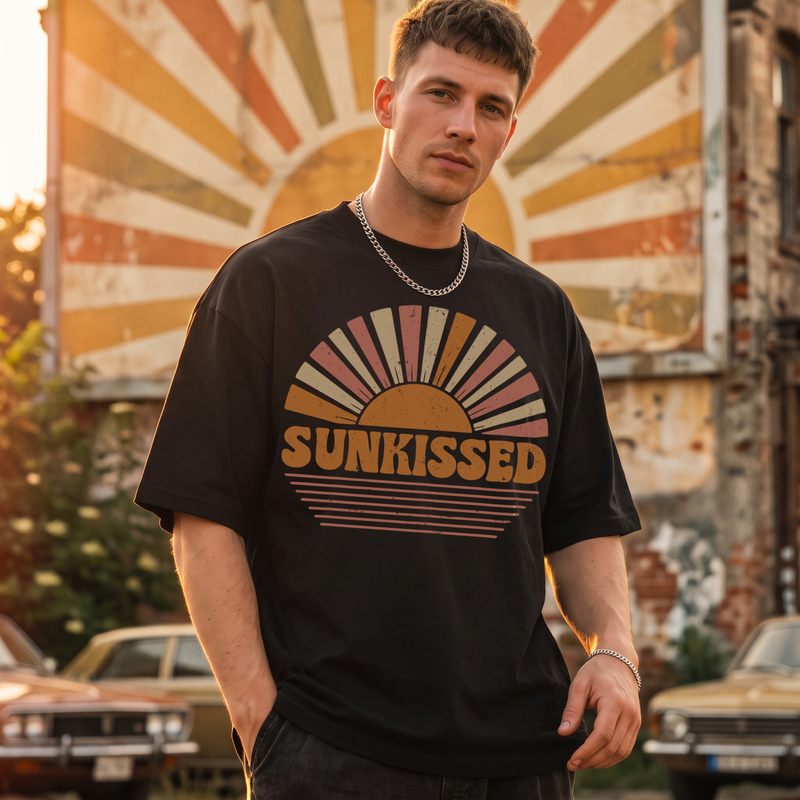 Sunkissed Retro 70s Sunset Horizon - DTF Transfer