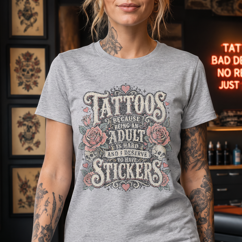 Vintage Tattooed Adult Stickers DTF Transfer