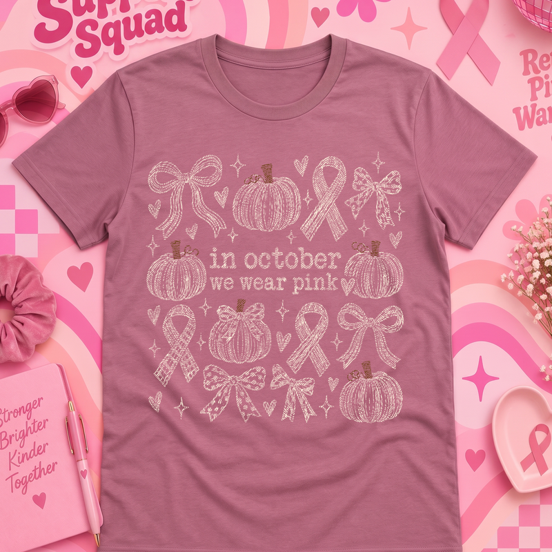 Coquette Bows & Pumpkins Awareness Collage DTF Transfer