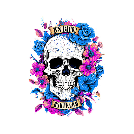 B's Back Floral Skull - DTF Transfer