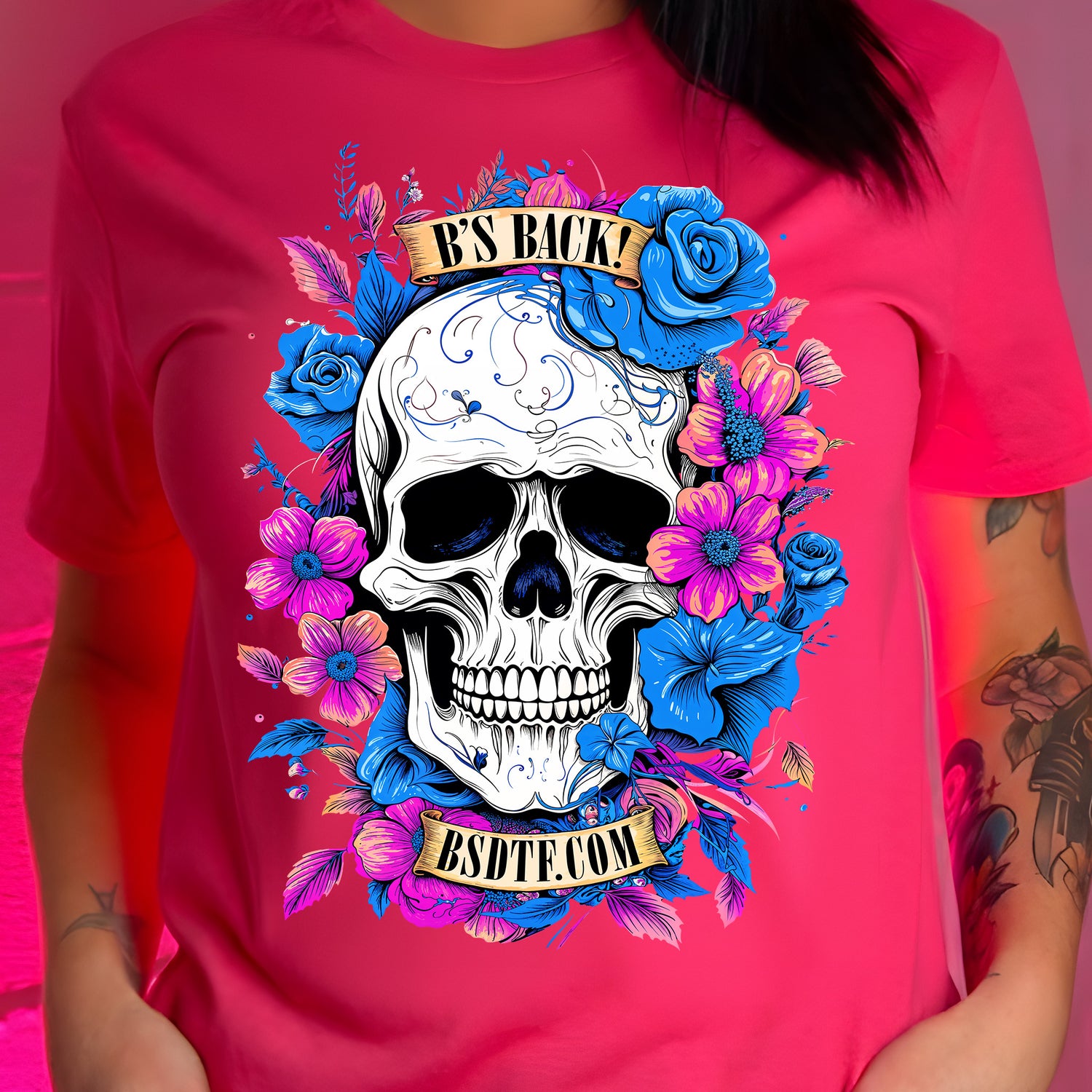 B's Back Floral Skull - DTF Transfer