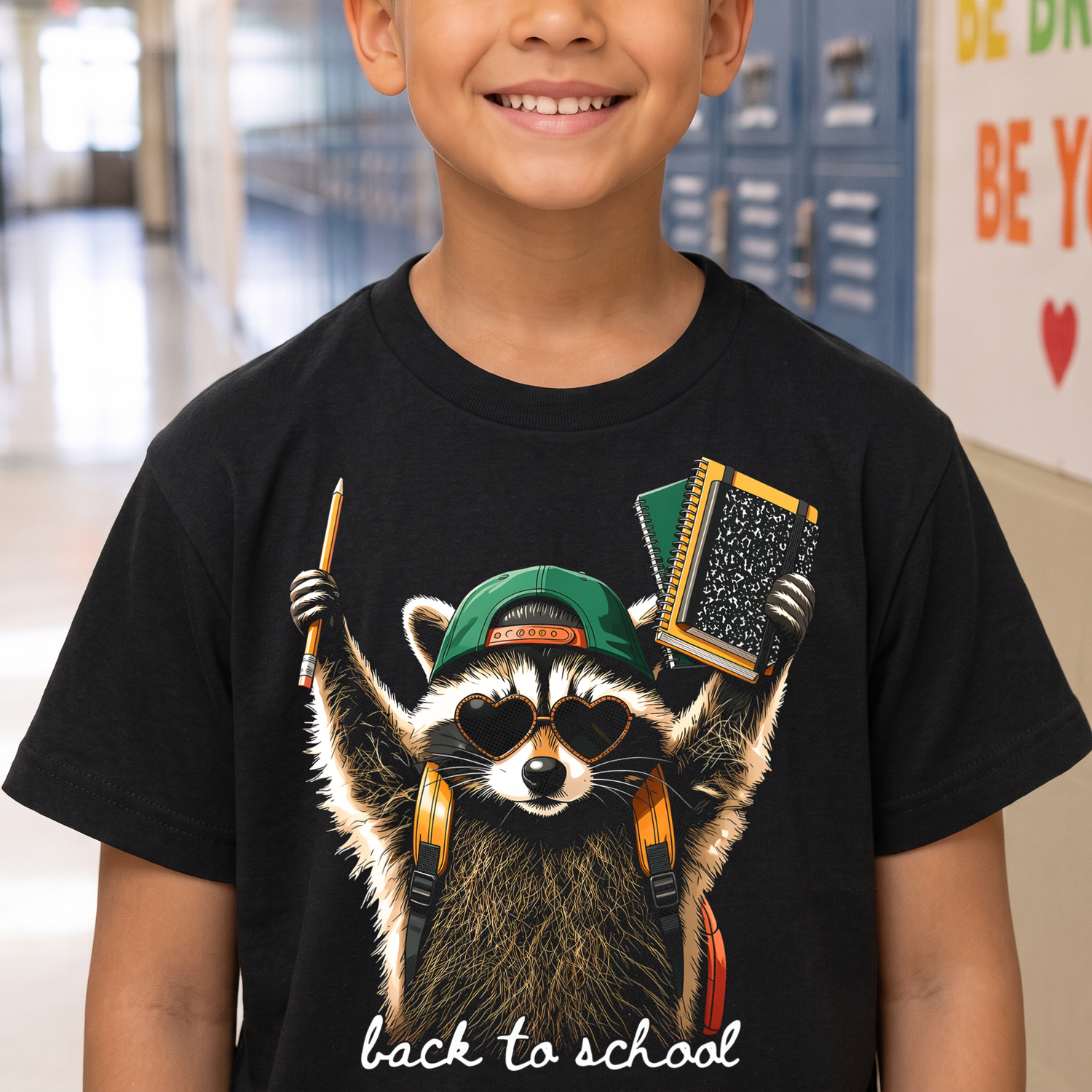 Back-to-School Raccoon Cool Trash Panda - DTF Transfer