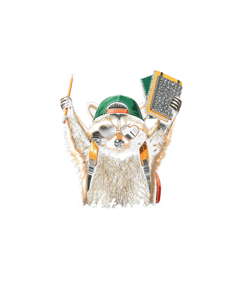 Back-to-School Raccoon Cool Trash Panda - DTF Transfer