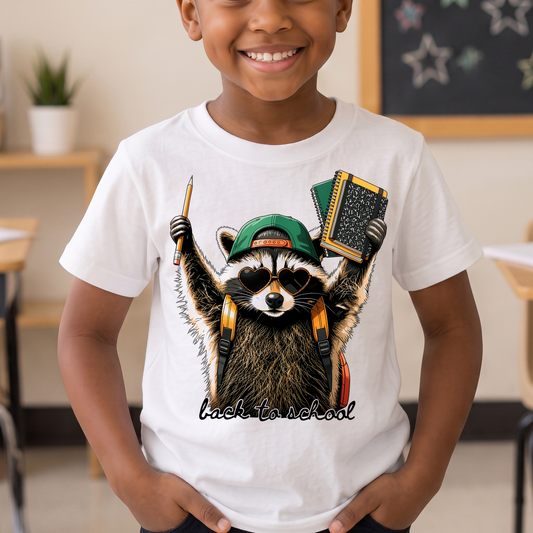 Back-to-School Raccoon Cool Trash Panda - DTF Transfer