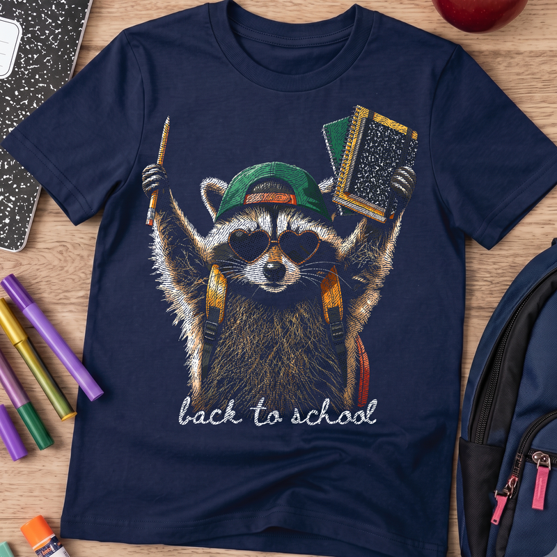 Back-to-School Raccoon Cool Trash Panda - DTF Transfer