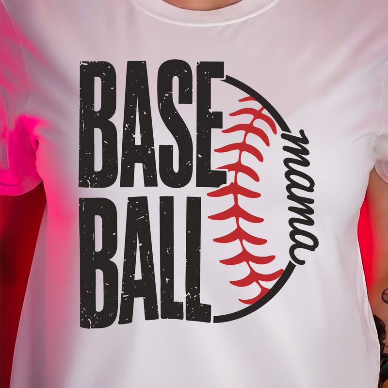 Baseball Mama, Home Run Heart - DTF Transfer