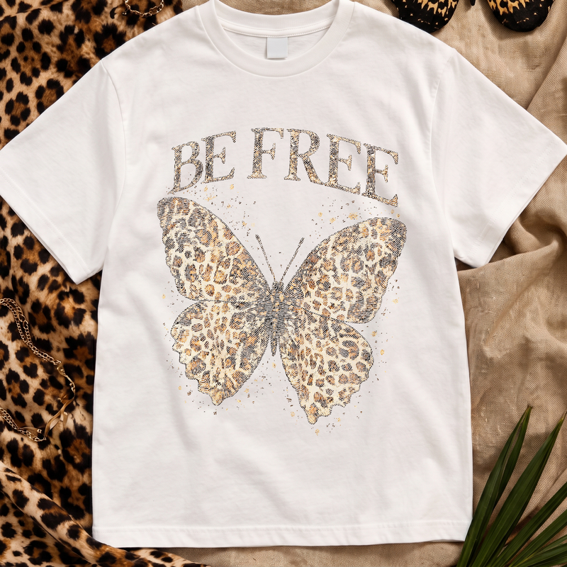 Gold Foil & Metallic Distressed Print DTF Transfer