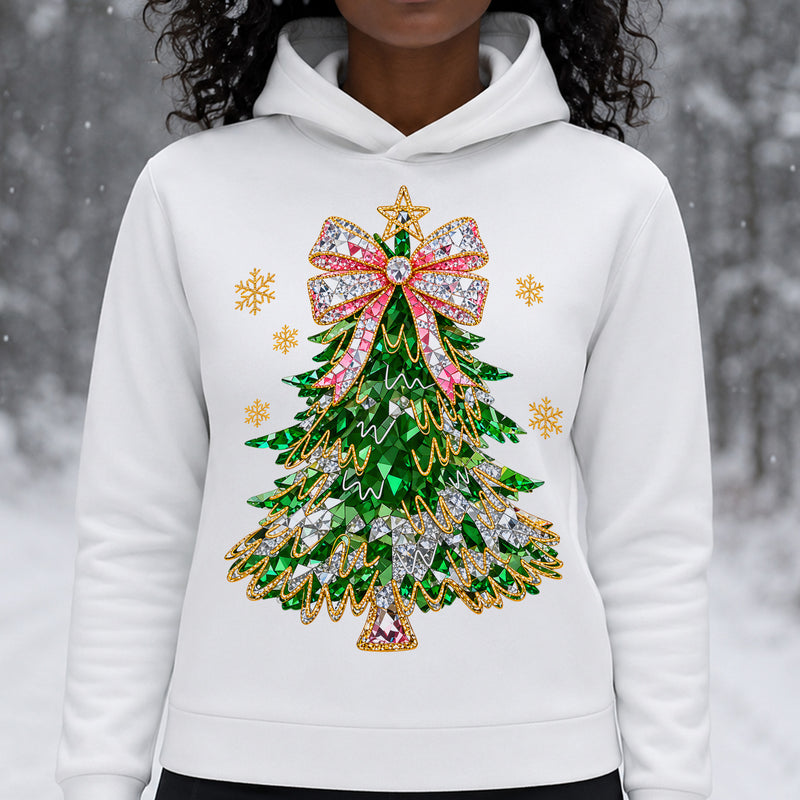 Faux Jeweled Bedazzled Coquette Christmas Tree - DTF Transfer