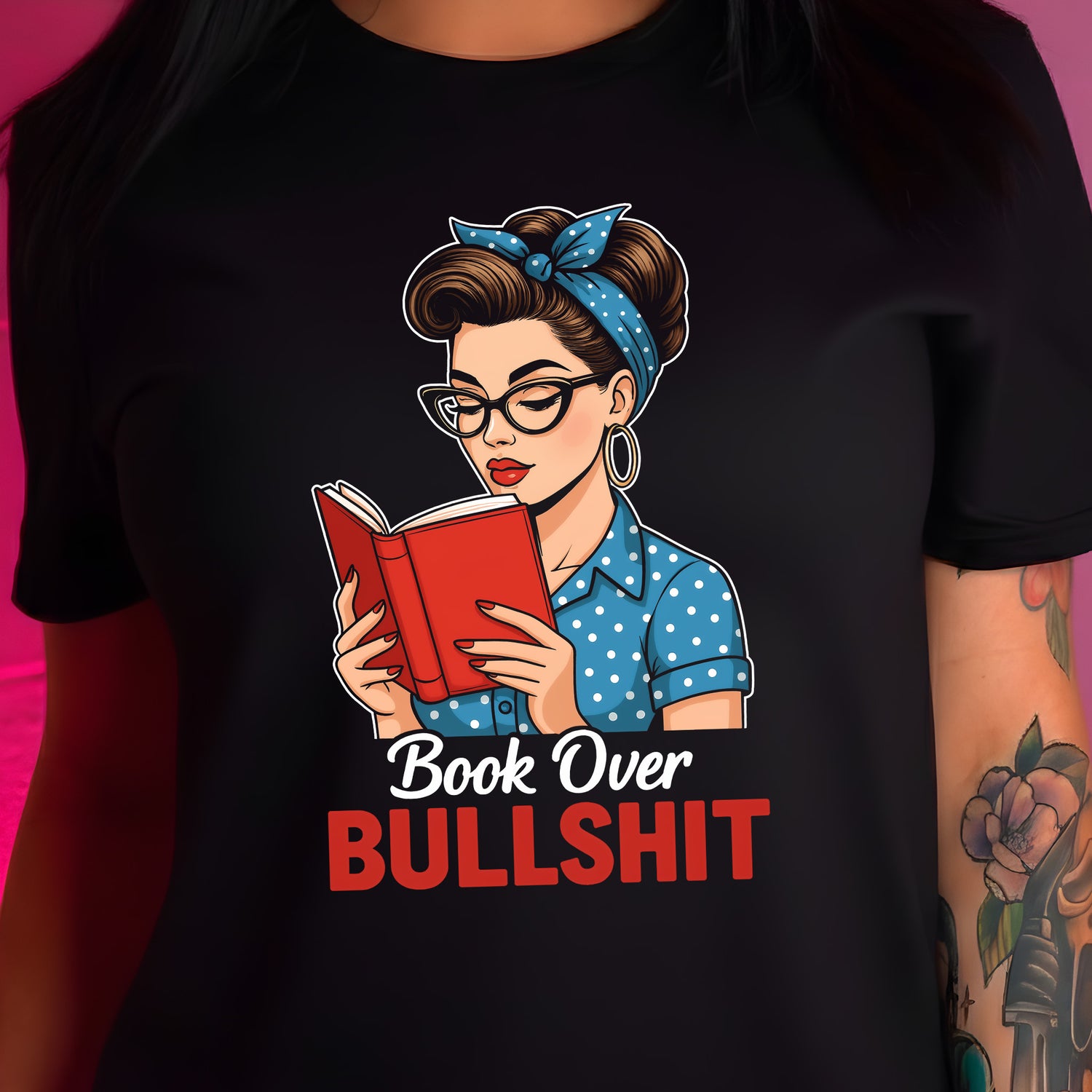 Book Over Bullsh*t Pin-Up - DTF Transfer