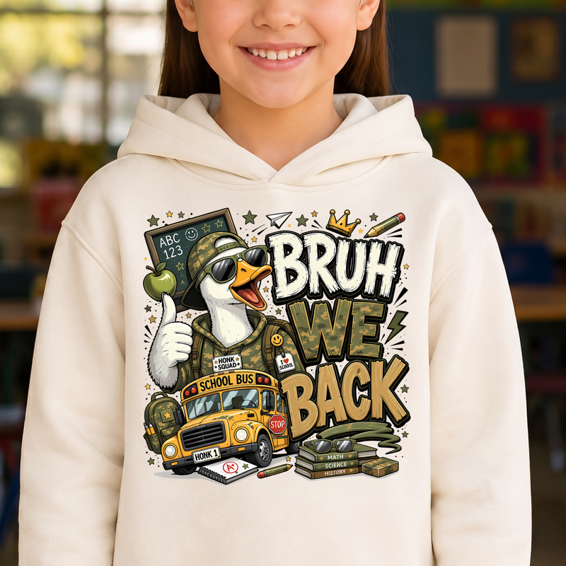 Bruh We Back Cool Duck School Bus - DTF Transfer