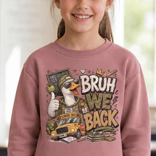Bruh We Back Cool Duck School Bus - DTF Transfer