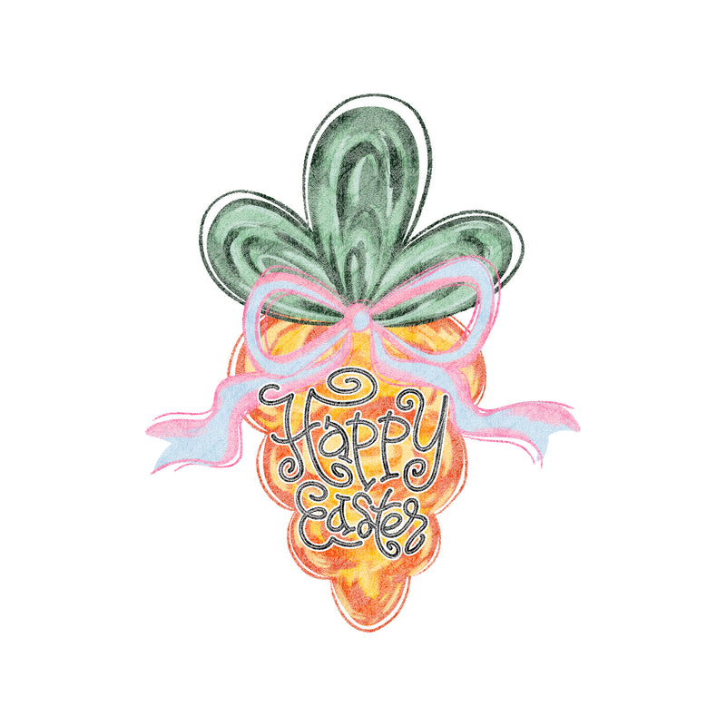 Brushstroke Happy Easter Carrot - DTF Transfer