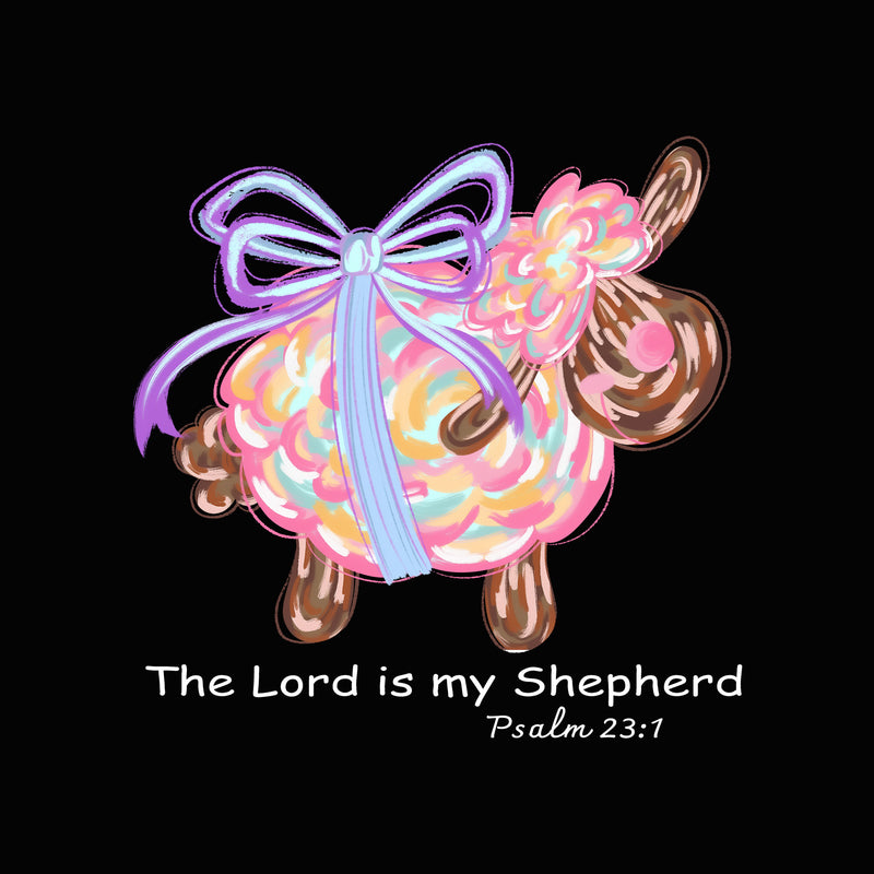 Brushstroke Lord Is My Shepherd Lamb - DTF Transfer