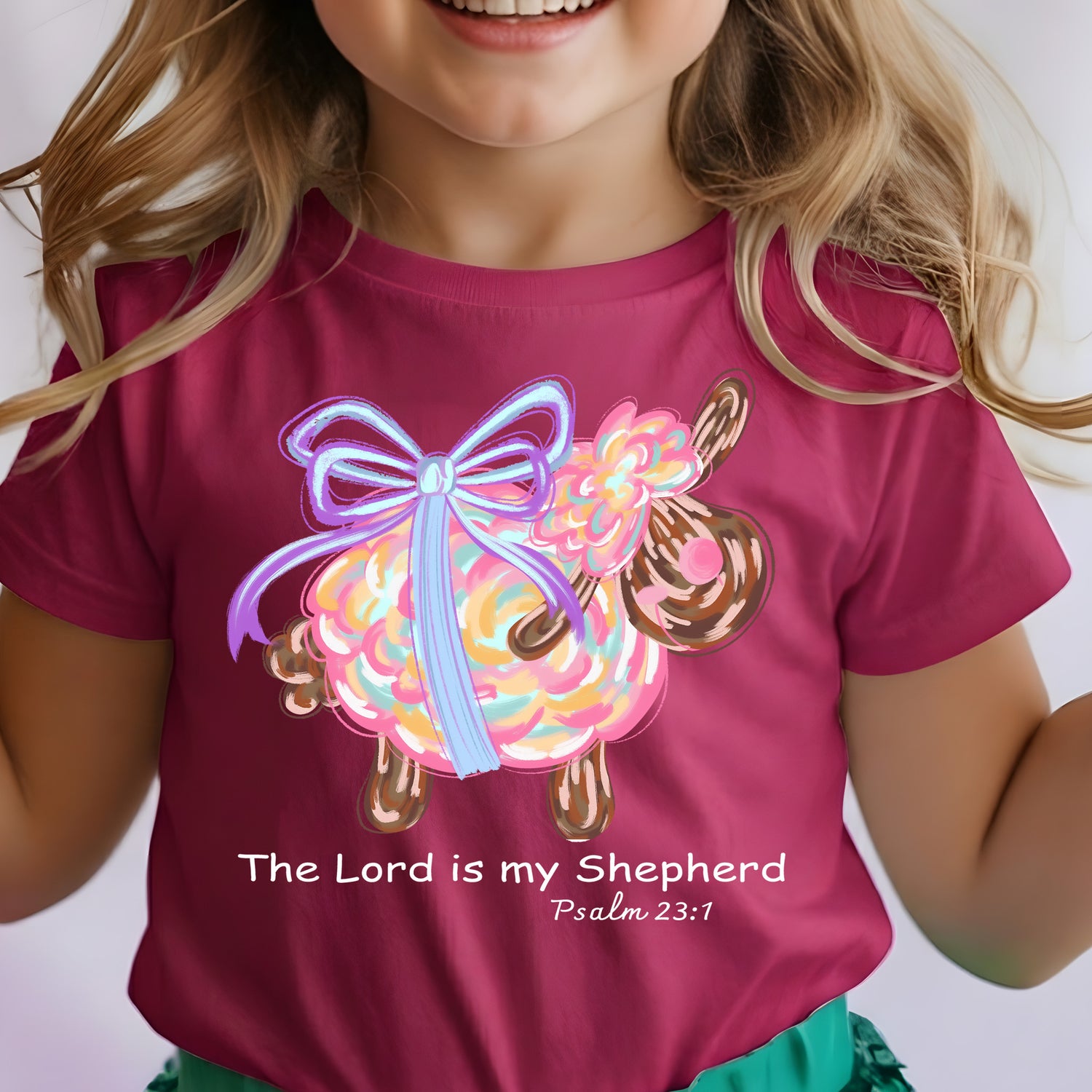 Brushstroke Lord Is My Shepherd Lamb - DTF Transfer