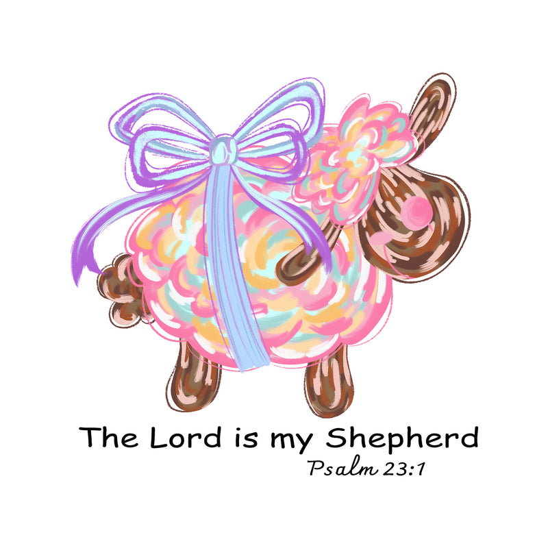 Brushstroke Lord Is My Shepherd Lamb - DTF Transfer