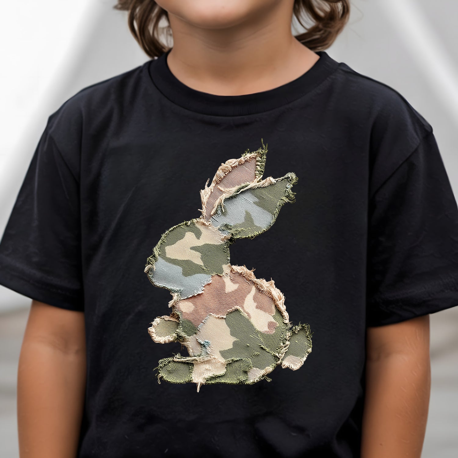 Frayed Canvas Camo Bunny - DTF Transfer