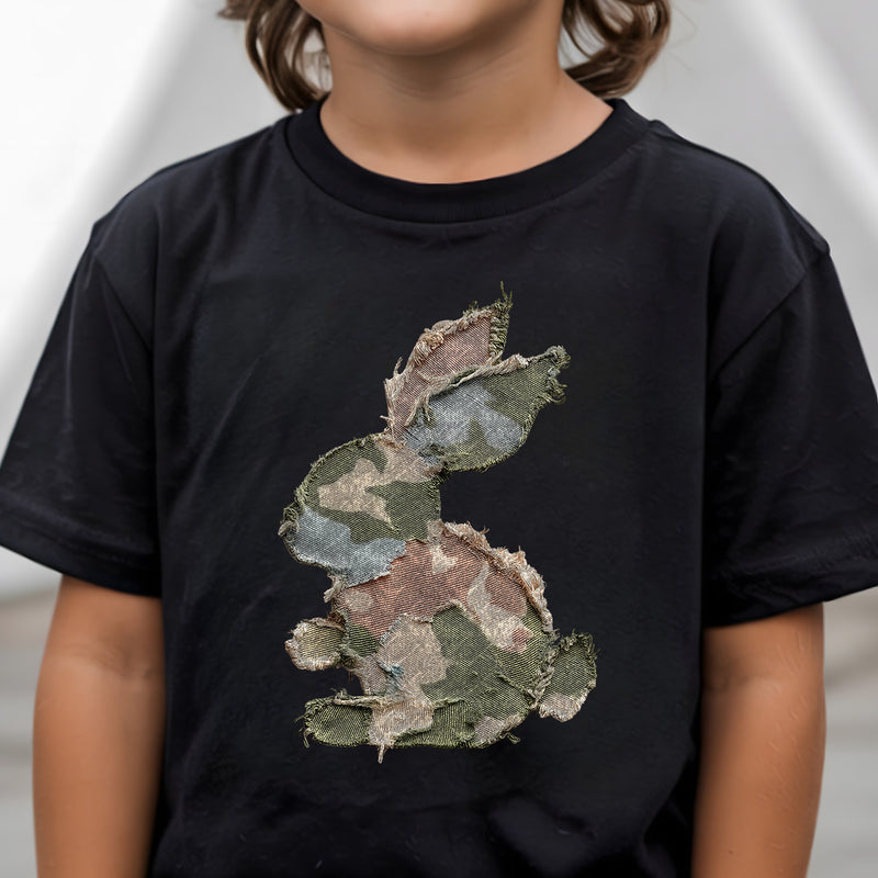 Frayed Canvas Camo Bunny - DTF Transfer