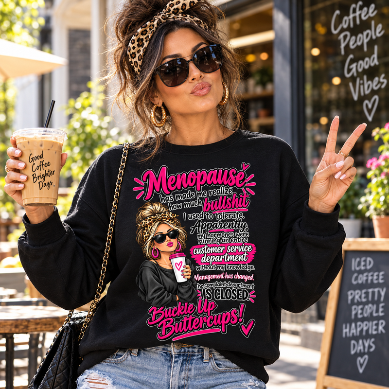 Management Has Changed: Sarcastic Menopause Messy Bun DTF Transfer